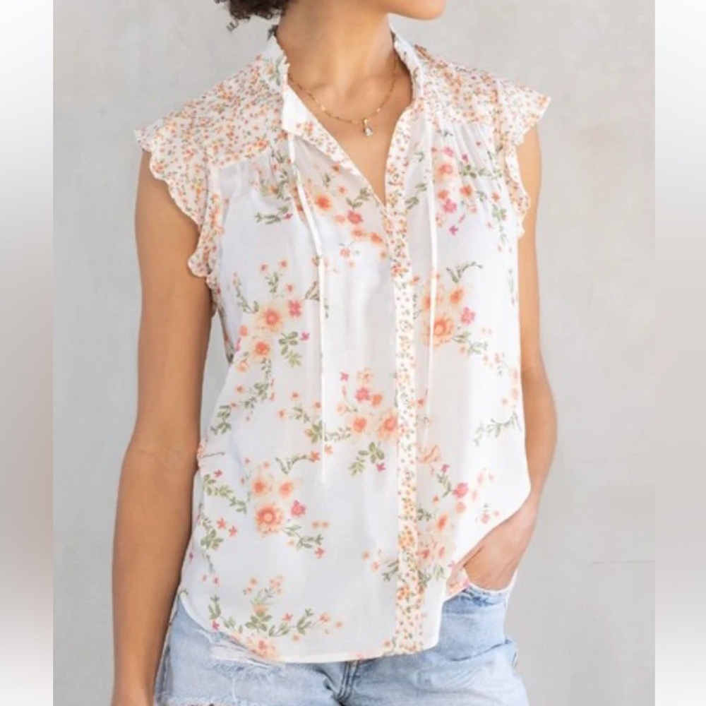 NWOT LOVESTITCH Ruffle Sleeveless Blouse